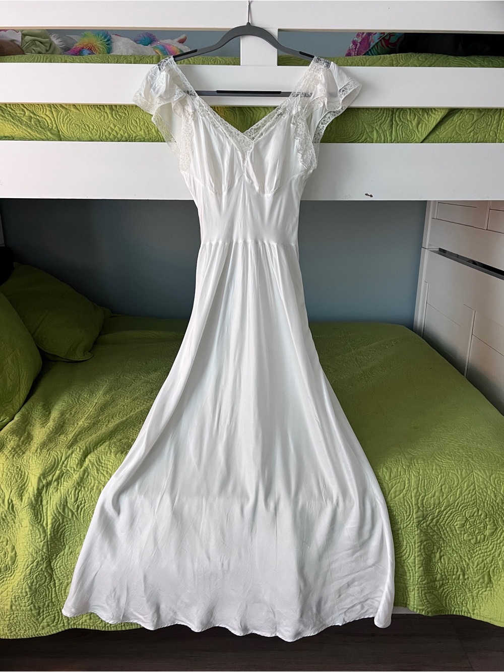 Vintage 1952 Ivory Barbizon Capricious Rayon/Lace Wedding Nightgown Slip Dress